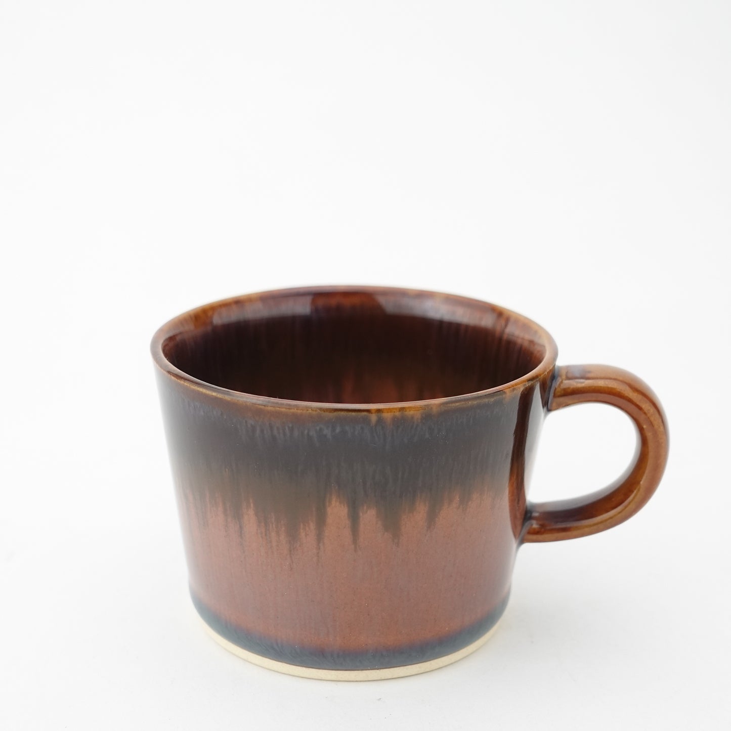 Rust Rim and Amber Glaze Cup & Saucer Hasami Porcelain