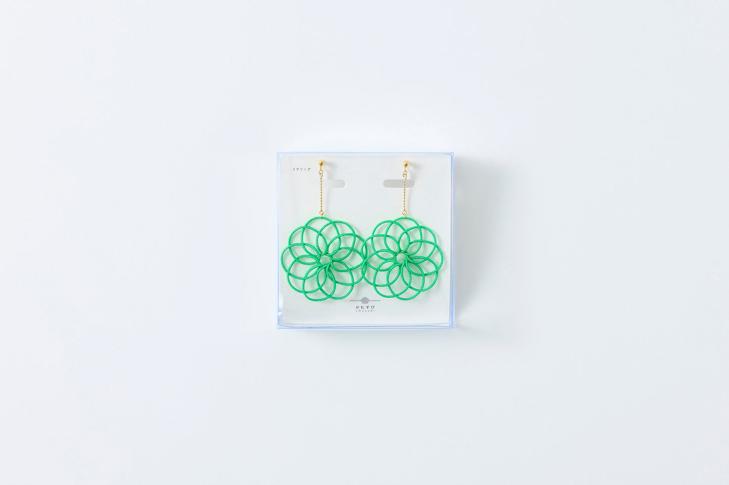 Hana Wind Chime | Non-Pierced Earrings (Resin) - Fresh Leaf Green