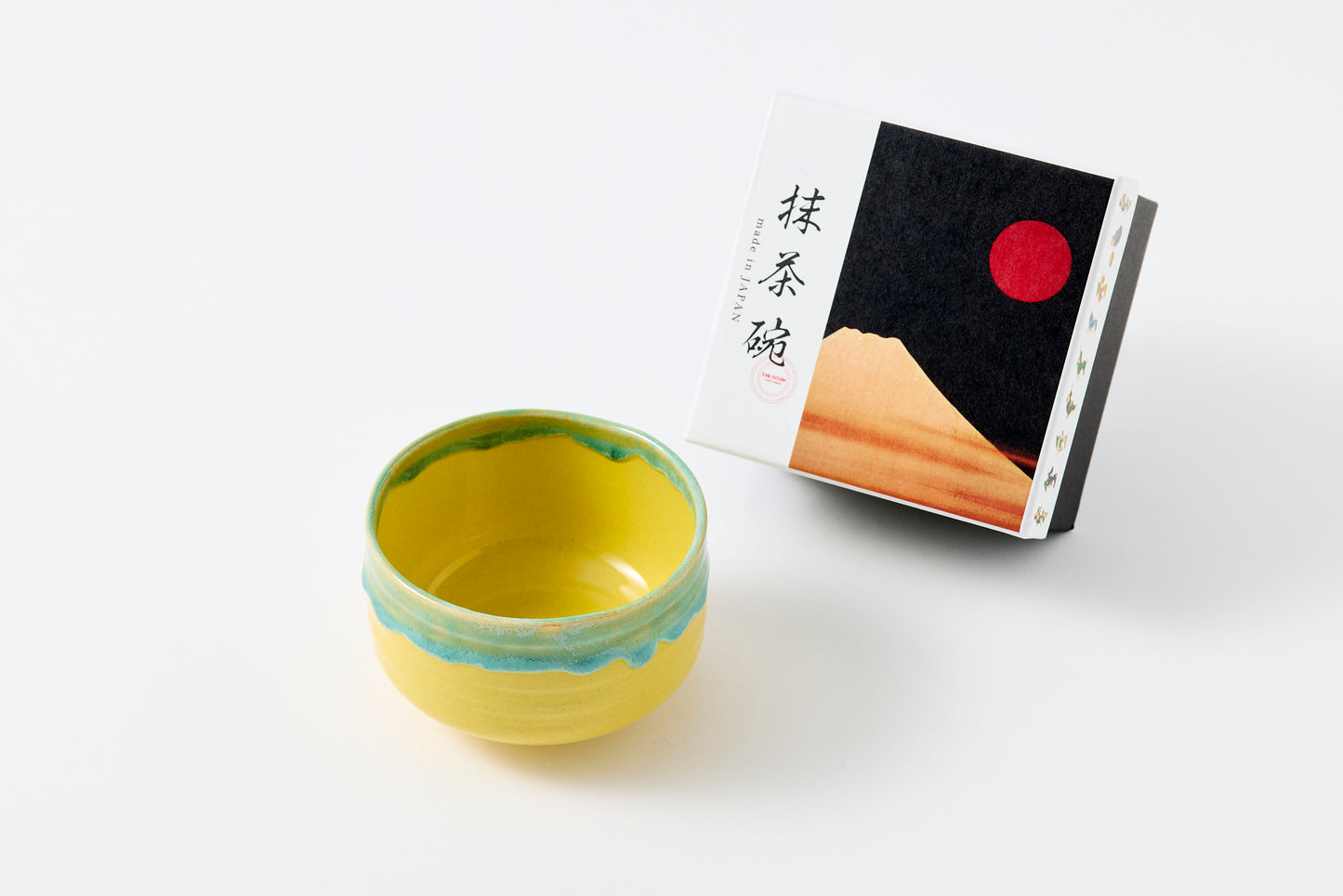 FD FD Yellow Glaze with Edge Drip Nodate Matcha Bowl Hasami Porcelain