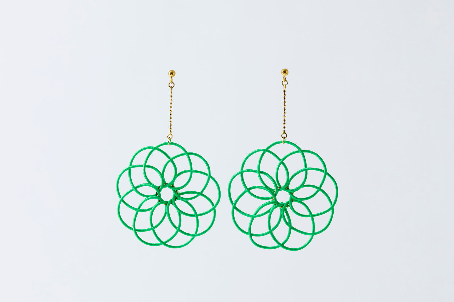 Hana Wind Chime | Non-Pierced Earrings (Resin) - Fresh Leaf Green