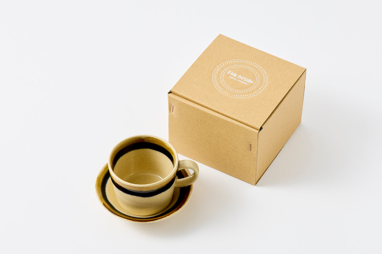 Two-Tone Wrapped Cup & Saucer Hasami Porcelain