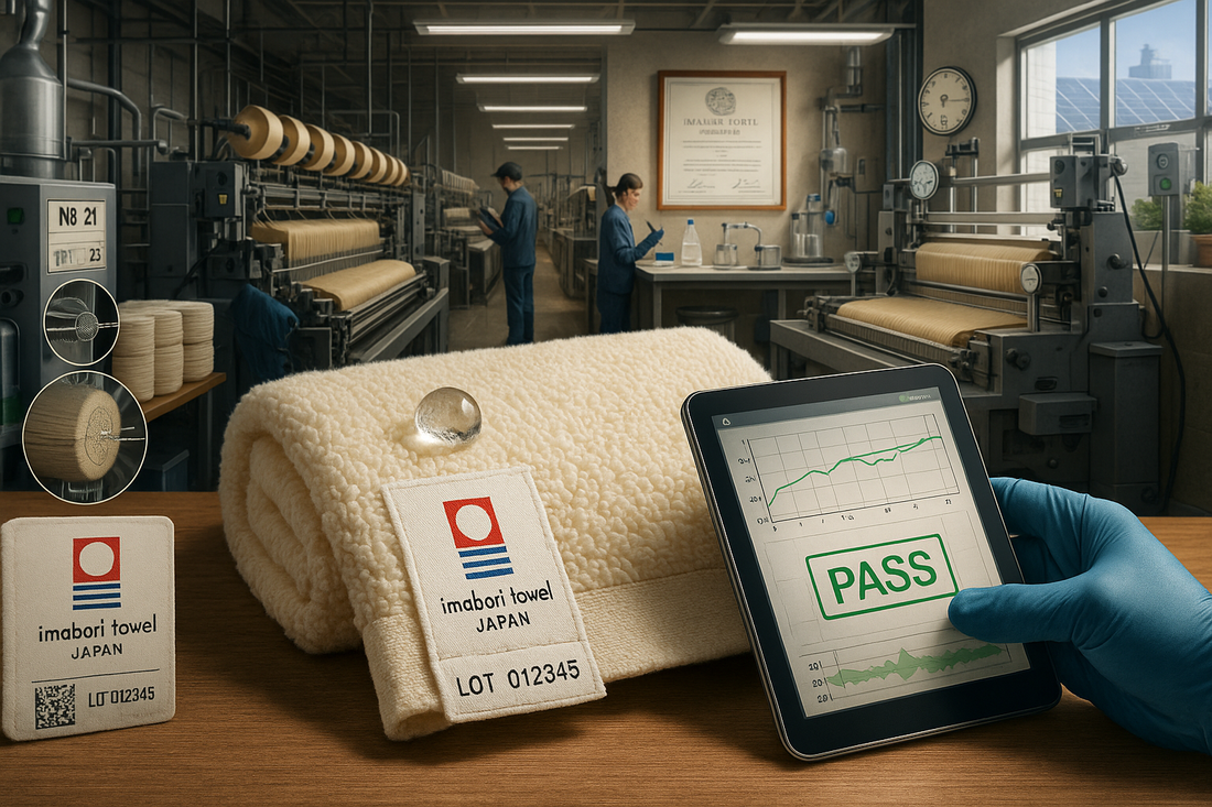 The Complete Guide to How Imabari Towels Are Made: Fiber Specs, Yarn Engineering, Loop Geometry, Soft-Water Processing, Enzyme Finishing, and the 10-Second Absorbency Standard