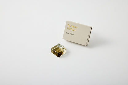 Glass Incense Holder Square Gray