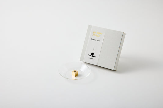 Brass Cube Incense Holder with Glass Plate