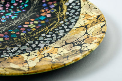 Hatsuzuru no Tsuki "初弦の月" Round Plate Kuroji