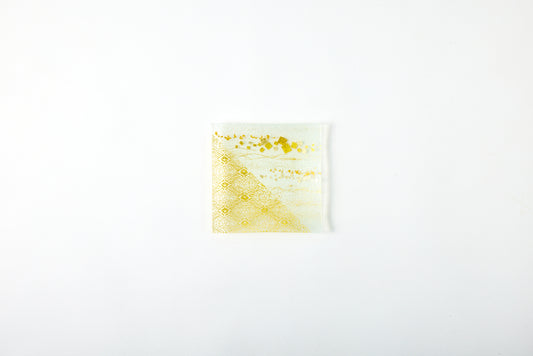 Momiji Pattern with Kirihaku – Translucent Square Plate