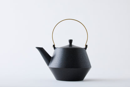 Clay Teapot with Brass Handle