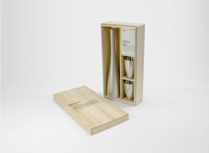 gekka Tin Sake Bottle Set (For Chilled Sake)