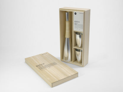 gekka Tin Sake Bottle Set (For Warmed Sake)