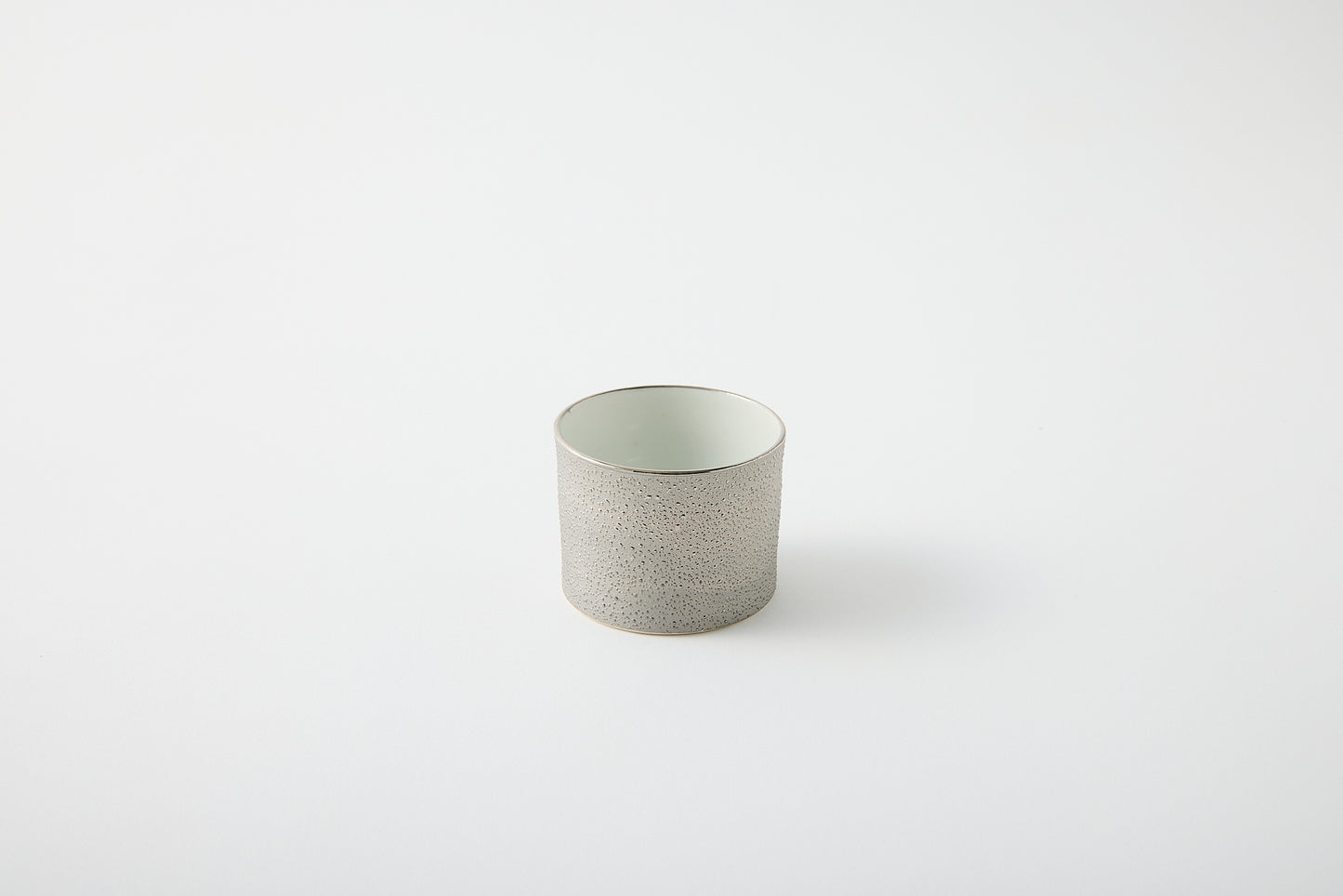 Utage Small Bowl, Cylindrical, White and Silver
