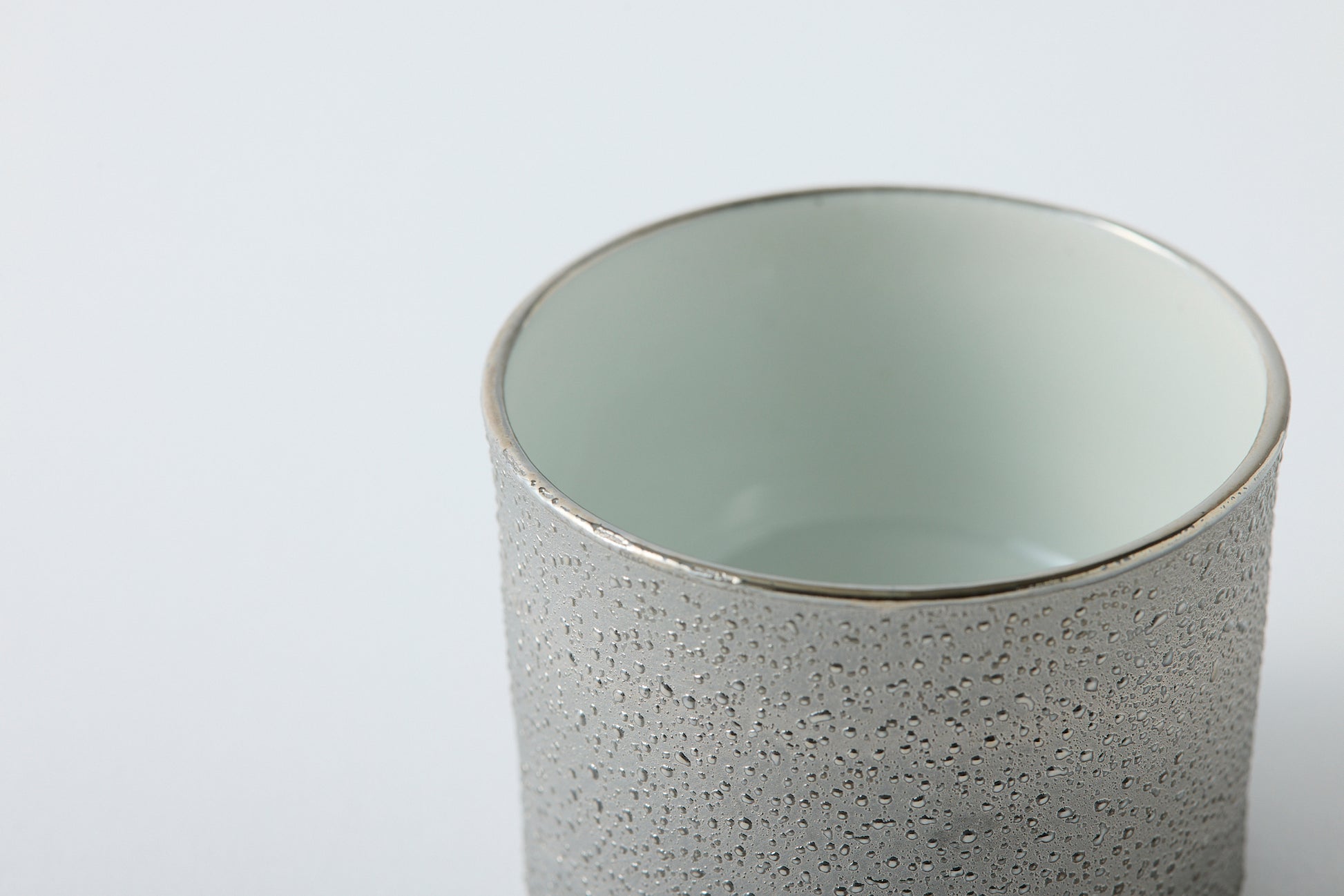 Utage Small Bowl, Cylindrical, White and Silver