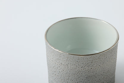 Utage Small Bowl, Cylindrical, White and Silver