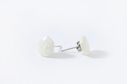 Ice-Colored Heptagonal Earrings