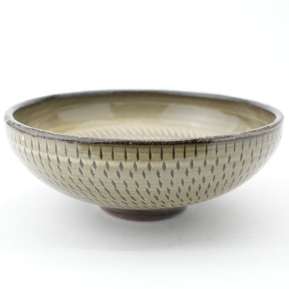 FD Yellow Glaze Tobikanna Round Flat Bowl Hasami Porcelain