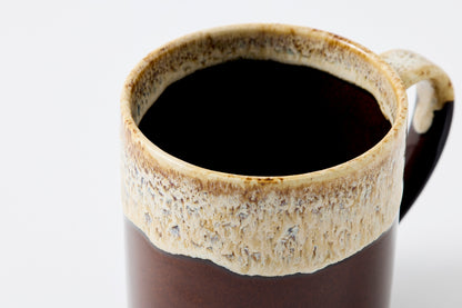 FD Brown Karatsu Drip Tall Mug Hasami Porcelain