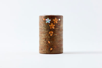 Tea Canister Full Cherry Bark Frosted (Medium-Long) – Shell-Inlaid Scattered Petals