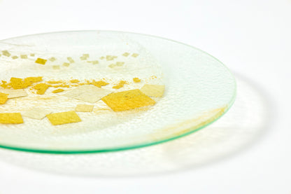 Kirihaku Glass – Twin Moons – Kirehaku Clear – Round Plate