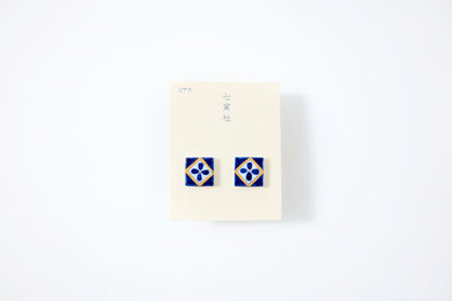 Hand-Painted Mini Tile Grass Flower Pattern Earrings