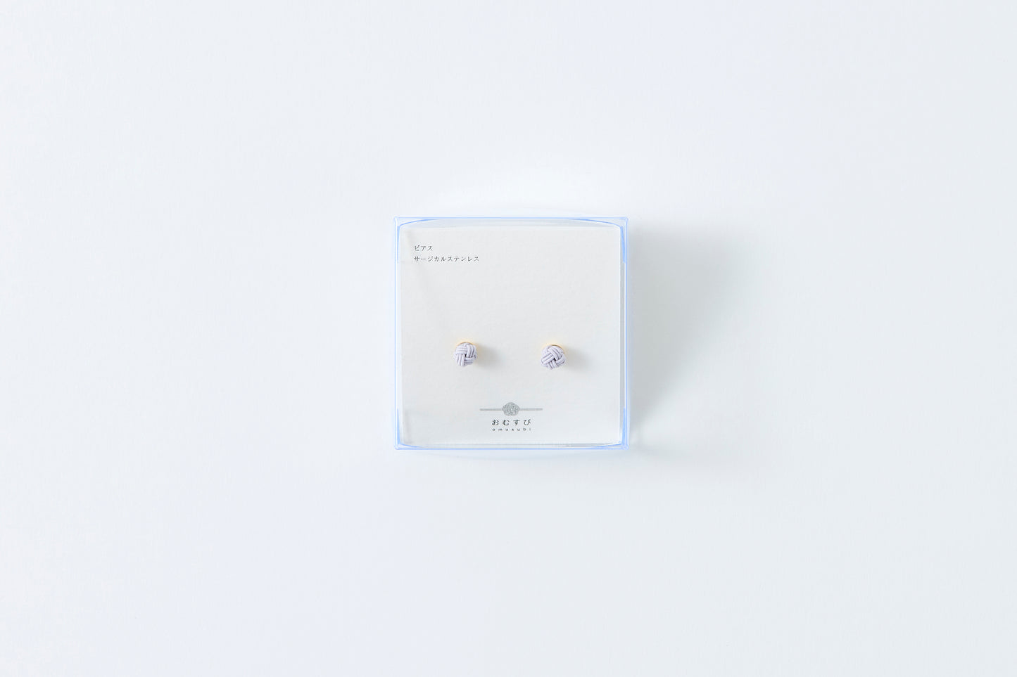 Musubi-dama | Post Pierced Earrings -Cherry Blossom Gray
