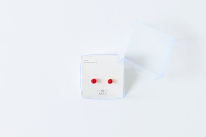 Musubi-dama | Post Pierced Earrings - Red