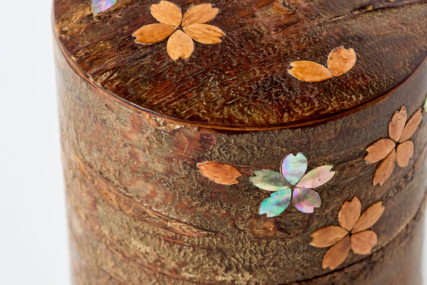 Tea Canister Full Cherry Bark Frosted (Medium-Long) – Shell-Inlaid Scattered Petals