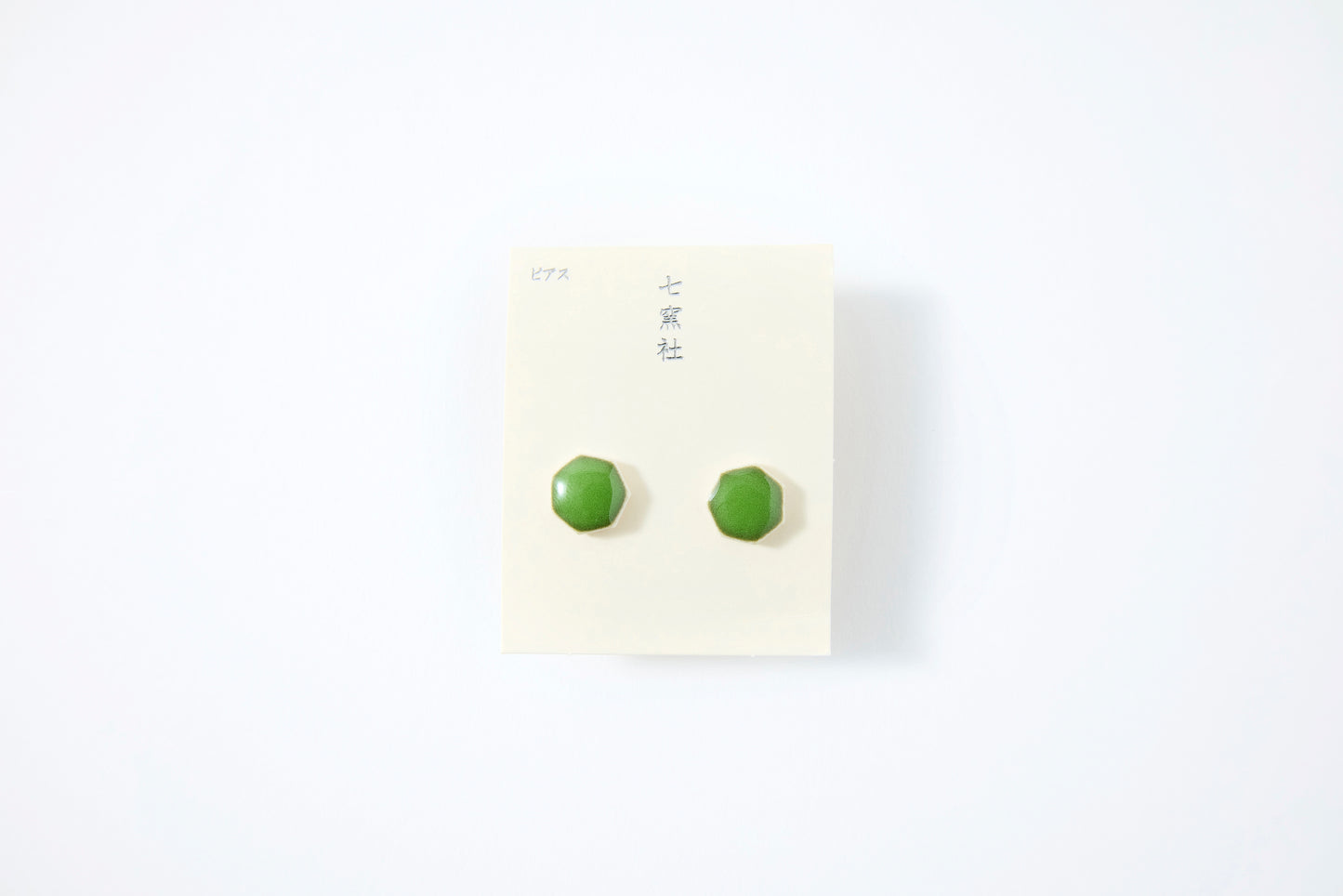 Sprout Green Heptagon Earrings