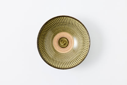 FD Yellow Glaze Tobikanna Mehagi 5.5-inch Flat Bowl Hasami Porcelain