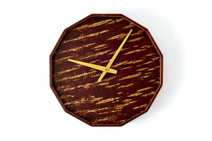 12-Sided Clock – Plain Cherry Bark