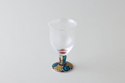 Free Glass Large (Diagonal Cut) - Ko-Kutani Circle Motif