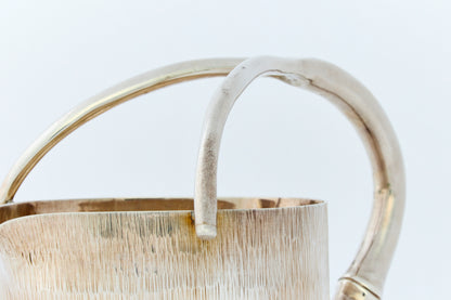 Pure Silver Bamboo-Style Sake Pitcher and Cup Set