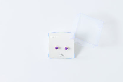 Musubi-dama | Post Pierced Earrings - Iris Purple