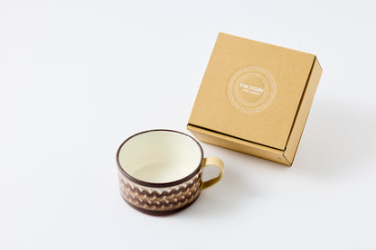 FD White Glaze Ripple Soup Mug Hasami Porcelain