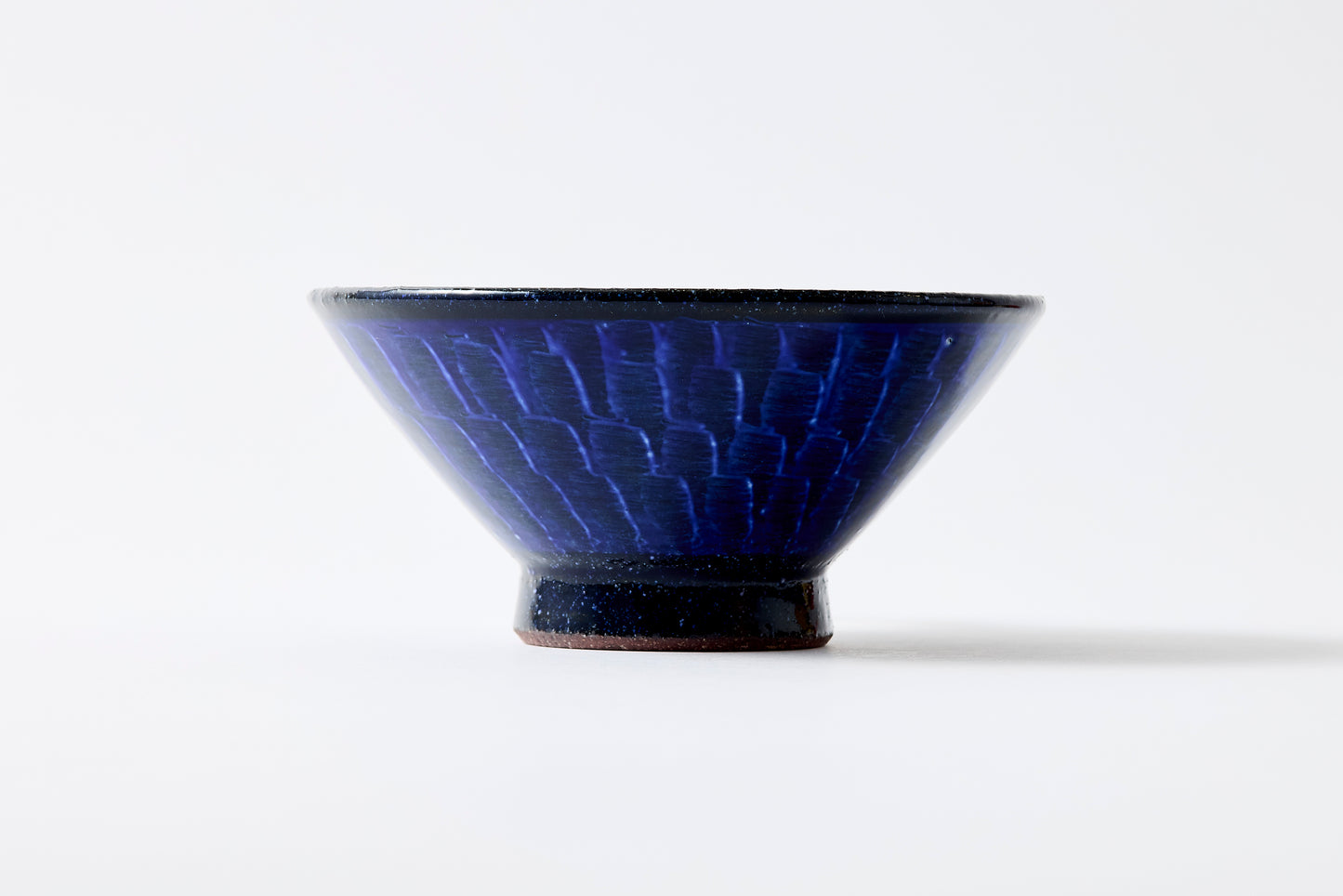 FD Blue Glaze Brush Stroke Rice Bowl Hasami Porcelain