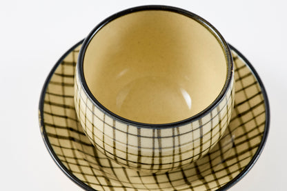 FD Lattice Sencha Teacup & Saucer Hasami Porcelain