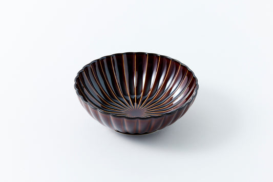 Deep Round Bowl Lacquer Brown Large