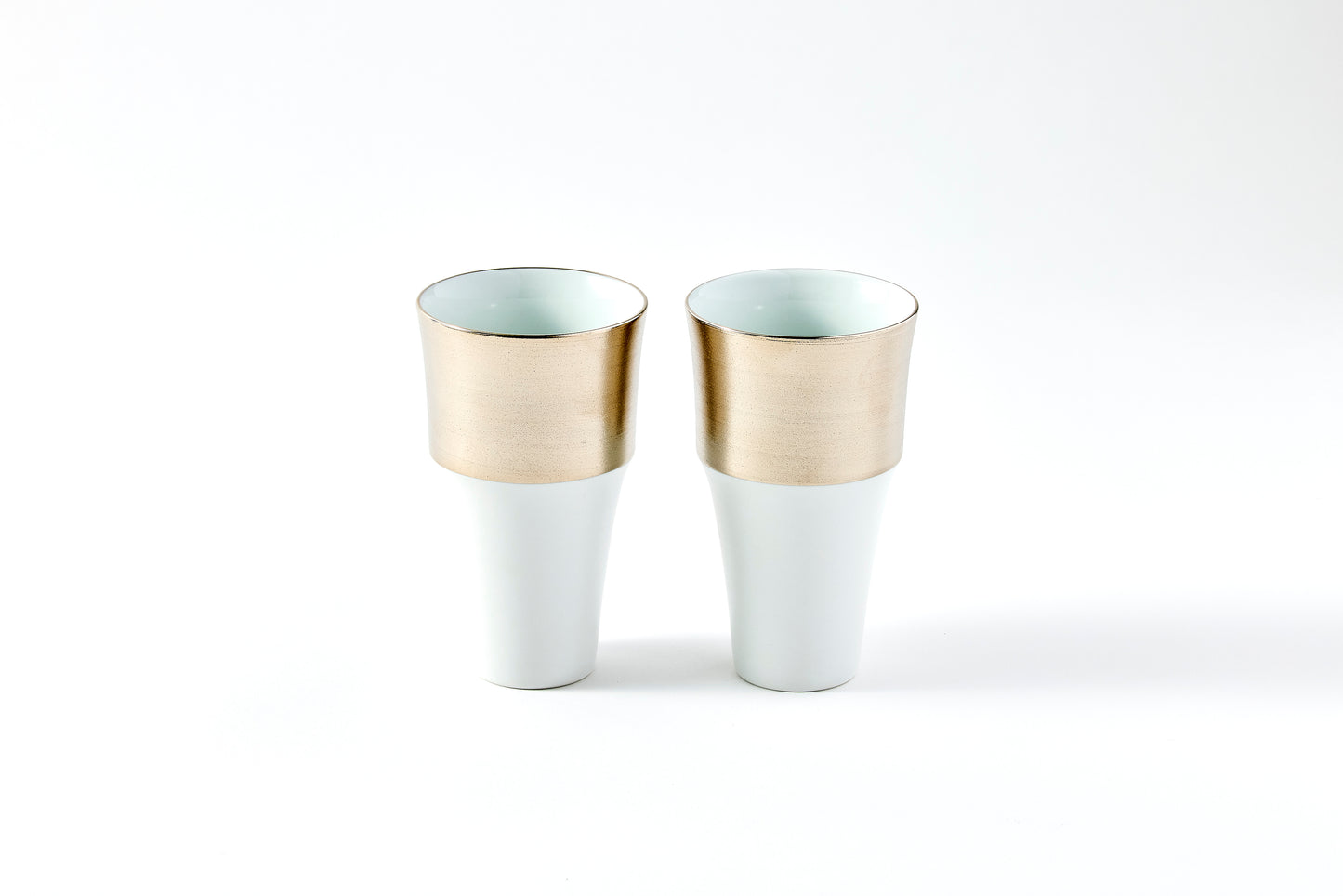 Set of 2 Stepped Free Cups 260ml - Platinum