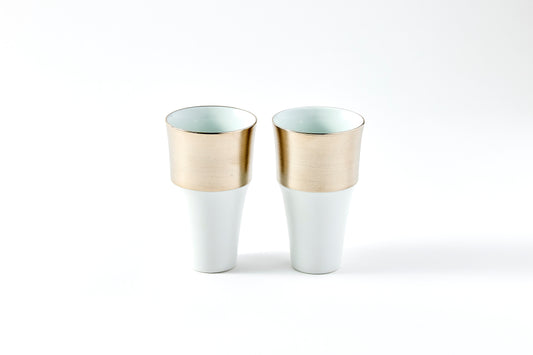 Set of 2 Stepped Free Cups 260ml - Platinum
