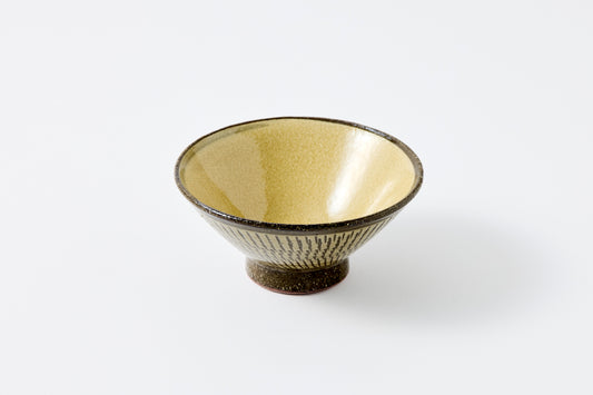 FD Yellow Glaze Tobikanna Rice Bowl Hasami Porcelain