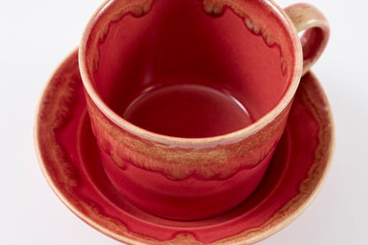 Edge Glaze Drip Cup & Saucer Hasami Porcelain