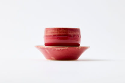 FD Edge Glaze Drip Sencha Teacup & Saucer Hasami Porcelain