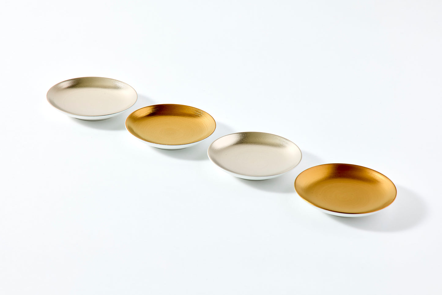 Set of 4 Small Plates - Gold & Platinum