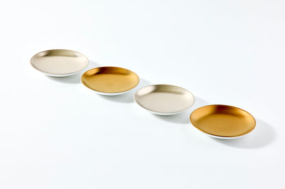 Set of 4 Small Plates - Gold & Platinum