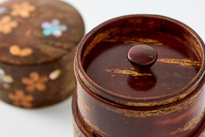 Tea Canister Full Cherry Bark Frosted (Medium-Long) – Shell-Inlaid Scattered Petals