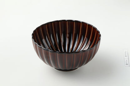Deep Round Bowl Lacquer Brown Large