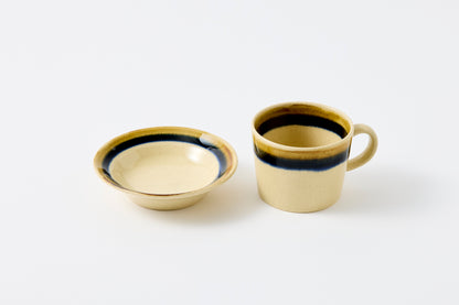 Two-Tone Wrapped Cup & Saucer Hasami Porcelain