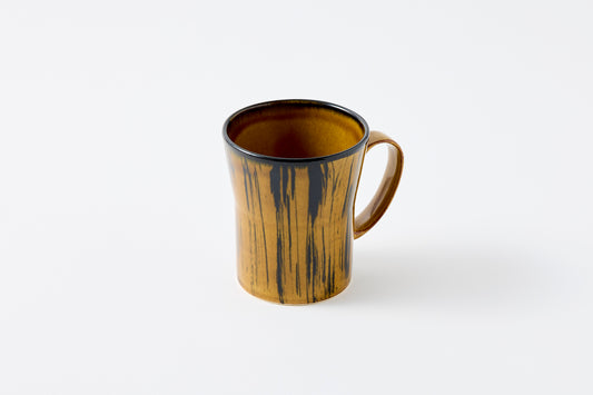 FD Striped Amber Glaze Mug Hasami Porcelain