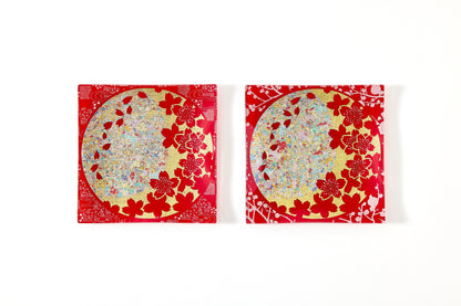 Moonlit Cherry and Plum Blossoms