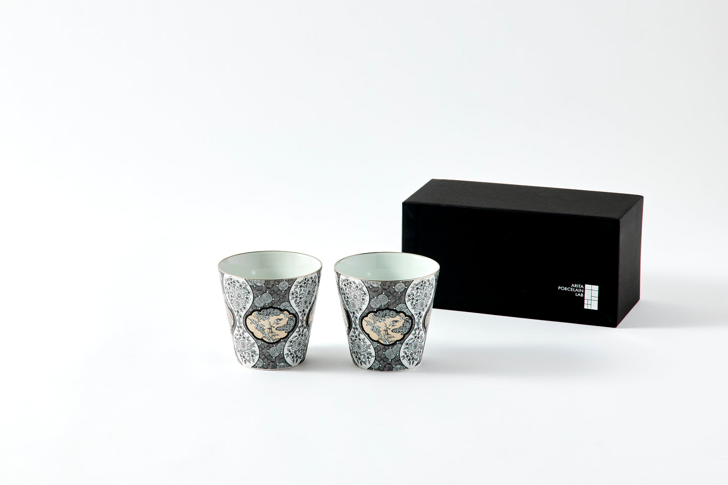 Set of 2 Rock Cups - JS Mokko Paulownia Motif 300ml