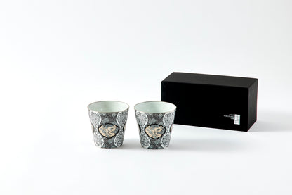 Set of 2 Rock Cups - JS Mokko Paulownia Motif 300ml