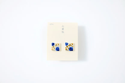 Hand-Painted Mini Tile Sandy Beach Earrings
